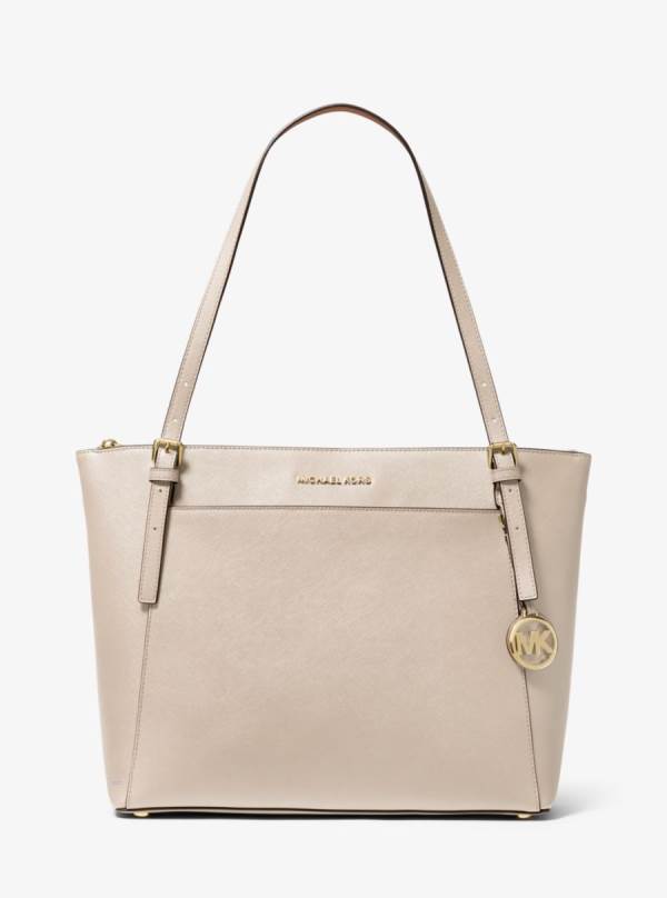 Damske Prenosná Taška Michael Kors Voyager Large Saffiano Leather Top-Zip Platina - Kabelky Michael Kors Obchod | CYIQB-9864